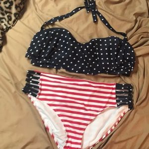 Strips and Stars bikini set